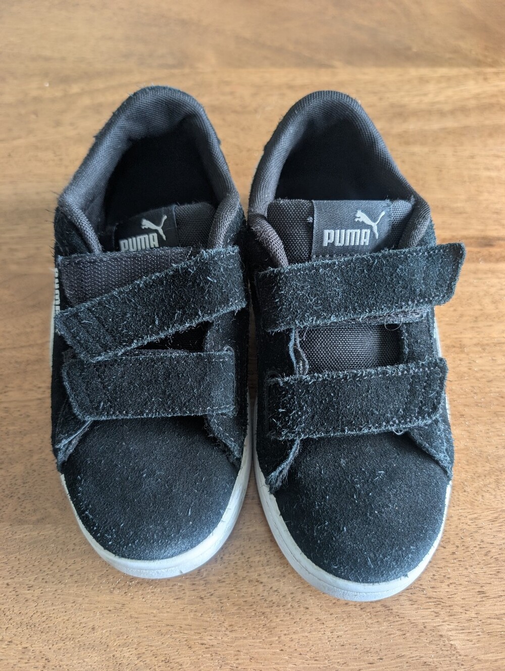 Puma Kids Black and White Velcro Sneakers